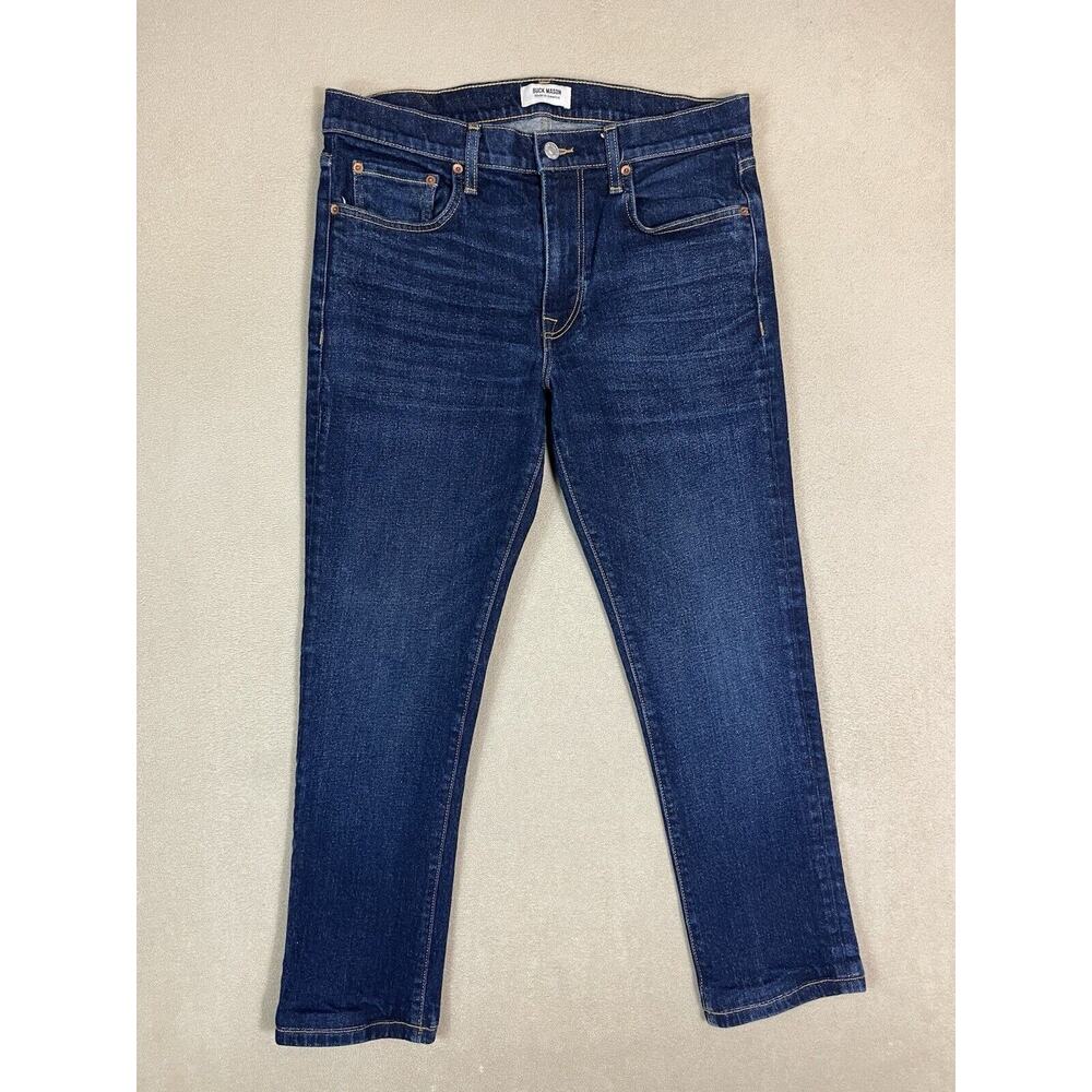 Buck Mason Jeans Mens 32x26 Blue Tapered Standard Fit Mid Rise Dark Wash Denim‎